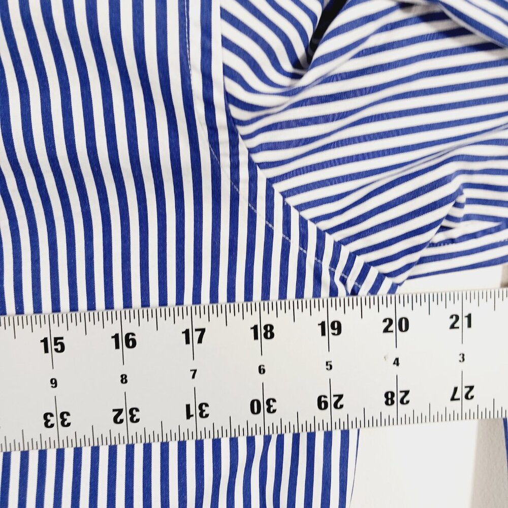 Ralph Lauren Slim Fit Navy & White Pin Stripe Shirt, Cotton , Size 10, Preppy - Picture 13 of 16